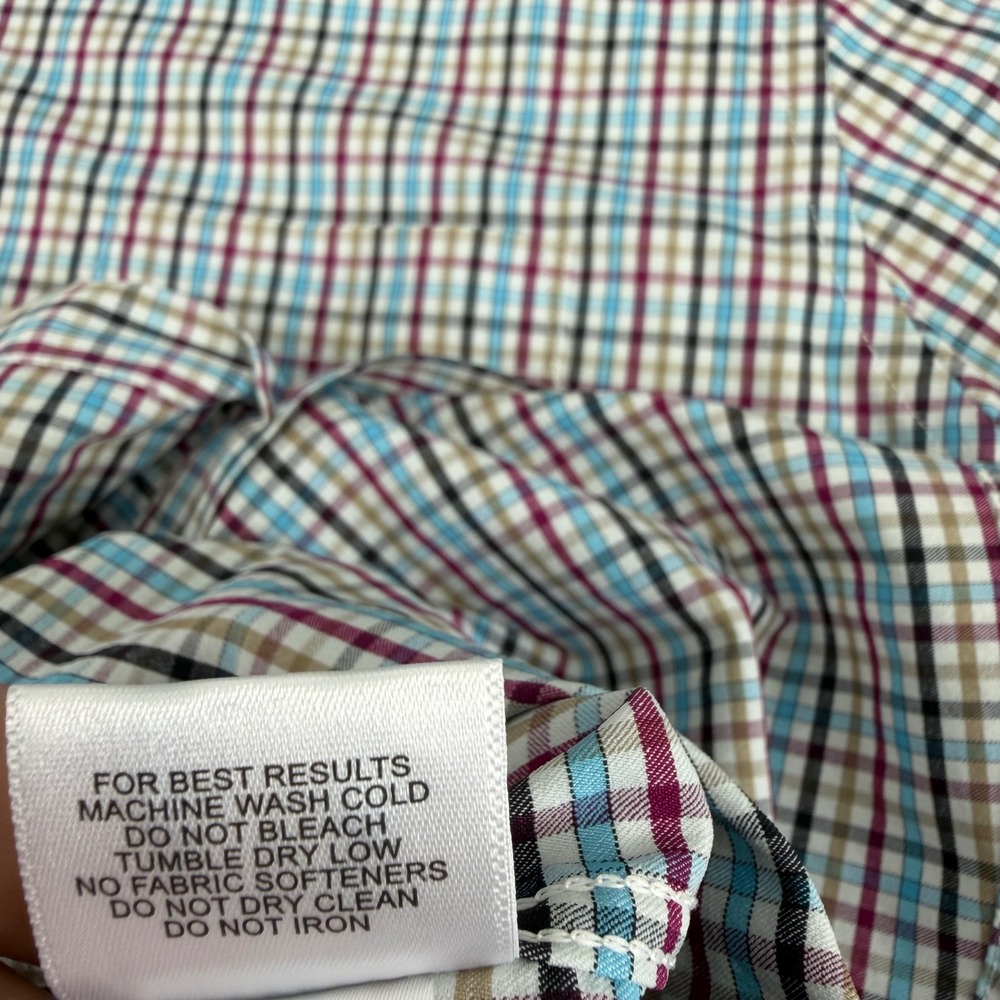 Peter Millar Crown Sport Mens L Blue Purple Check Performance Shirt MF18EW12BL - Picture 7 of 12
